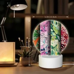 Round Acrylic Night Light, Four Different Colored Designs Of A Face. -Cute Night Light Shop 7873b6baa95de57441c02fb99f86ce336039090c