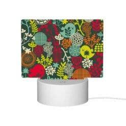 Rectangular Acrylic Night Light, A Colorful Floral Pattern With A Bird In The Middle. -Cute Night Light Shop 7897fac5d11a22b82708628c5e4a600530922c6e