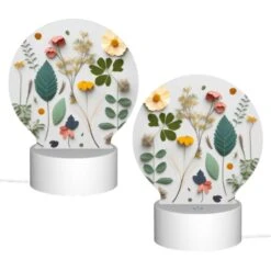 Round Acrylic Night Light, A Collection Of Different Flowers And Leaves. -Cute Night Light Shop 78f085a88e125728f9663127c328ad2daf2500cd
