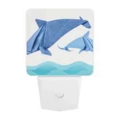 Night Light, Two Blue Paper Dolphins Swimming In The Ocean. 9 Night Light, Two Blue Paper Dolphins Swimming In The Ocean. -Cute Night Light Shop 79367ef2e4cf9f6ee9674030f5f30777ae435679