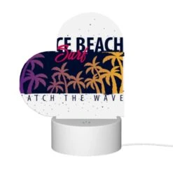 Love Acrylic Night Light, A Surfboard With A Picture Of A Beach And The Words "Catch The Wave" On It. -Cute Night Light Shop 7954e21d1fcc778fadd2822e27fb42cb5d56f585