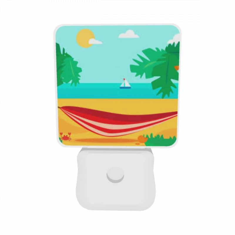 Night Light Set of 2, A red and white beach umbrella is set up on the sand. Night Light Set Of 2, A Red And White Beach Umbrella Is Set Up On The Sand. -Cute Night Light Shop 7964ffcd05d9f3e88de54287fb764d32f838a4c5