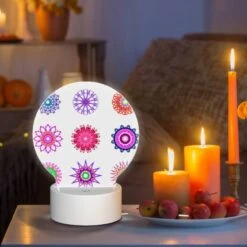Round Acrylic Night Light, A Collection Of Colorful Flower Designs. 8 Round Acrylic Night Light, A Collection Of Colorful Flower Designs. -Cute Night Light Shop 7981395a967aafa121c89c22508a25560b29a687