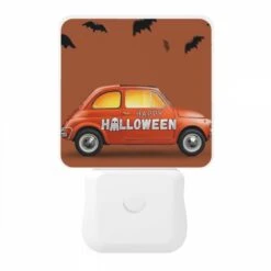 Night Light, A Small Orange Car With A Happy Halloween Sign On The Side. -Cute Night Light Shop 79e3300e31f6cde6fc4d9fbb6a434454d9c516e3