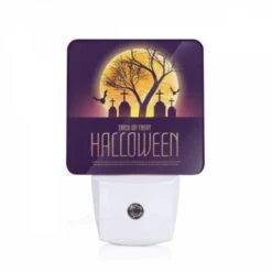 Night Light, A Halloween Poster With A Tree And Crosses.