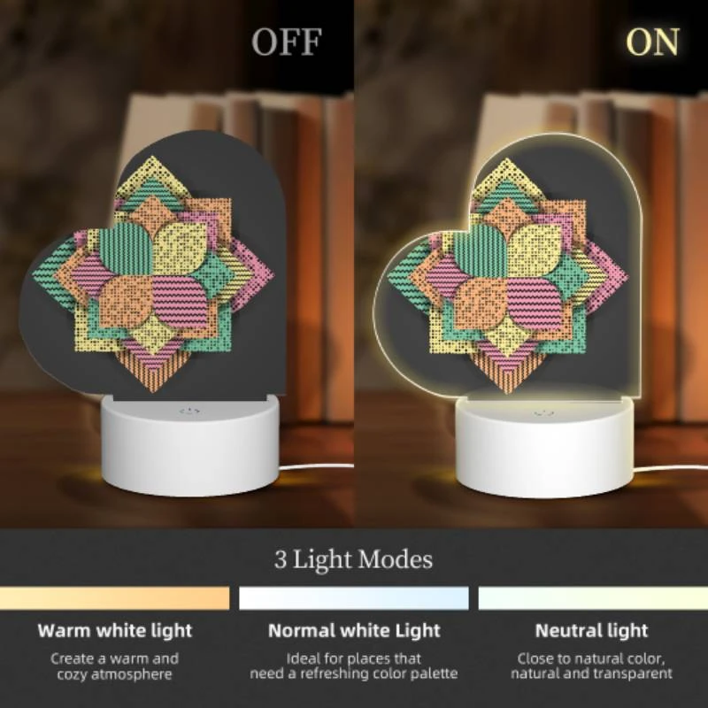 Love Acrylic Night Light, A colorful geometric pattern is displayed on a black background. Love Acrylic Night Light, A Colorful Geometric Pattern Is Displayed On A Black Background. -Cute Night Light Shop 7a0869940fc5af259498bb2829a54032cb768fe9