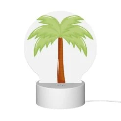 Round Acrylic Night Light, A Green And Brown Palm Tree. -Cute Night Light Shop 7a2d4ce7a0cb42519f501db91d0f592ef5d2af6e