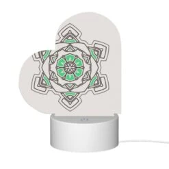 Love Acrylic Night Light, A Green And White Circle With A Star In The Middle. -Cute Night Light Shop 7a5aa1bd00b705c016f993fe3f46e81058f86ae3