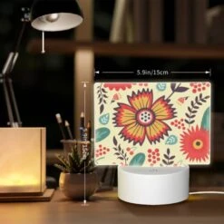 Rectangular Acrylic Night Light, A Colorful Flower With A Dial In The Center. -Cute Night Light Shop 7a74bcfd627d2062928244c9c060bcc2da305aa6
