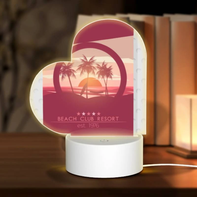 Love Acrylic Night Light, A poster of a beach resort with a sunset in the background. Love Acrylic Night Light, A Poster Of A Beach Resort With A Sunset In The Background. -Cute Night Light Shop 7c485a29c6c2e9b19f14a8f425a52336b7cae745