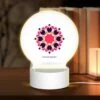 Round Acrylic Night Light, A Colorful Flower With A Pink Center And Purple Petals. -Cute Night Light Shop 7cb31ea008eb097e32cb198db5c51280ab869916