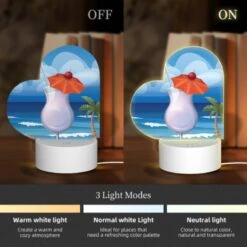 Love Acrylic Night Light, A Cocktail With A Cherry On Top Is Sitting On A Beach. -Cute Night Light Shop 7d279a616fef59d531c9a944346fc8bb4c2baeab