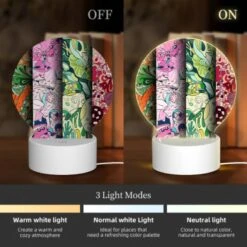 Round Acrylic Night Light, Four Different Colored Designs Of A Face. -Cute Night Light Shop 7d8a2dc22ad0757c77b247b5b11954a5bc855eb0