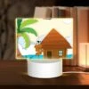 Rectangular Acrylic Night Light, A Cartoon House With A Palm Tree And A Plane Flying Over It. -Cute Night Light Shop 7e4c5ffb421ebdd87e067bef6e37b537048b11c2