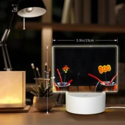 Rectangular Acrylic Night Light, A Table With Two Cups Of Candy And A Lit Candle. -Cute Night Light Shop 7e8874f0dff85a7e33a35fe6cb93c5f4b3e93c3f