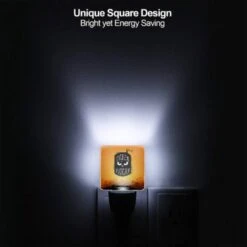 Night Light, A Halloween-themed Image Of A Black And White Pumpkin With A Scary Face And The Words "Trick Or Treat" Written On It. -Cute Night Light Shop 7ee7e13725b57a28a6317f360b7a5ff2e0819f2b