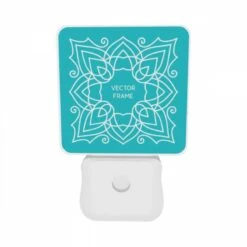 Night Light Set Of 2, A Blue And White Floral Design Is Displayed On A Blue Background. -Cute Night Light Shop 7eece7d8ac286d0c1d71727aeca2682895f1a640