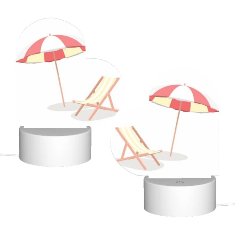 Love Acrylic Night Light, A colorful umbrella is open and placed over a striped lounge chair. Love Acrylic Night Light, A Colorful Umbrella Is Open And Placed Over A Striped Lounge Chair. -Cute Night Light Shop 7f915a33ca4efd22b4adf433e415b1b2878ff3f2
