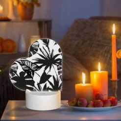 Love Acrylic Night Light, A Black And White Image Of A Butterfly Surrounded By Leaves. -Cute Night Light Shop 7fc0230b2aa52b24aeca9f583b15380ace2d3ce6