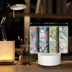 Rectangular Acrylic Night Light, Four Different Colored Paintings Of Flowers. -Cute Night Light Shop 808f6f45df4f21eba0abd08135e386cebf9db301
