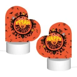 Love Acrylic Night Light, A Round Orange Sign With A Happy Halloween Message. -Cute Night Light Shop 812a41ca22646446aa30dbcd5588228ac8e967c6