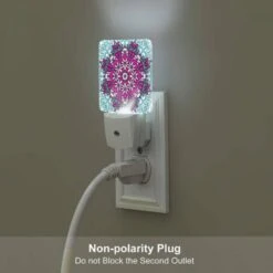 Night Light Set Of 2, A Colorful Flower Design With Pink And Purple Hues. -Cute Night Light Shop 813c94804a1fbcfa6363cd489a8cde8e4f00838b