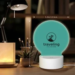 Round Acrylic Night Light, A Logo For A Traveling Company. -Cute Night Light Shop 815a70773e7d56a4e093c4252a5da0d7ef5f54aa
