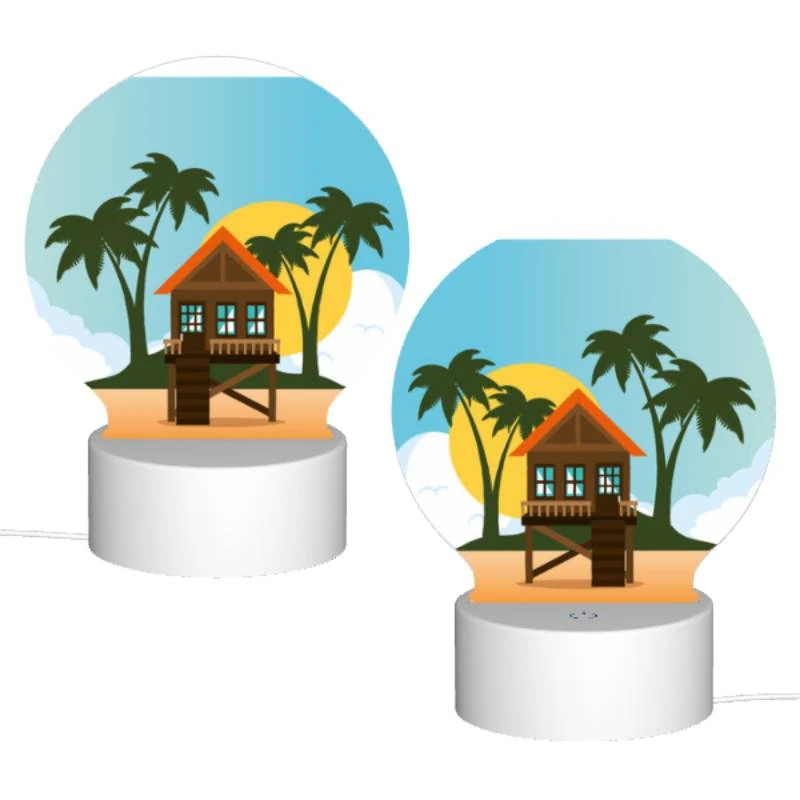 Round Acrylic Night Light, A house on a beach with a sunset in the background. Round Acrylic Night Light, A House On A Beach With A Sunset In The Background. -Cute Night Light Shop 8178bec2eeec2daa4ec6c8dcfea6b53f5a4076f1