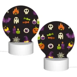 Round Acrylic Night Light, A Collection Of Halloween Icons -Cute Night Light Shop 81a74e5c96d51b9ea39731499677b350e9bba4e3