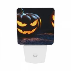 Night Light Set Of 2, Two Pumpkins With Scary Faces On Them. -Cute Night Light Shop 8221d11326cbcf6f25383556dca3b28304bade87