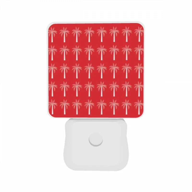Night Light Set of 2, A pattern of palm trees on a red background. Night Light Set Of 2, A Pattern Of Palm Trees On A Red Background. -Cute Night Light Shop 8286e60eb8f51c31644b9fbda252711c160e946c