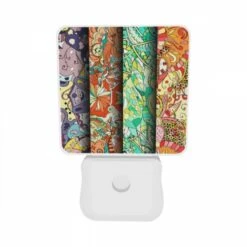 Night Light Set Of 2, Four Different Colored Designs Of Flowers Are Displayed On A Wall. -Cute Night Light Shop 828d0a93356df9879f4c05edf47d99ccc03b0f17