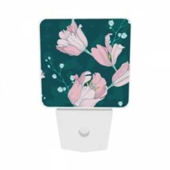 Night Light Set Of 2, A Pink Flower With A Yellow Center Is Blooming. -Cute Night Light Shop 82a4ef267b8efd9b3cb9a674605e93f837a221cf