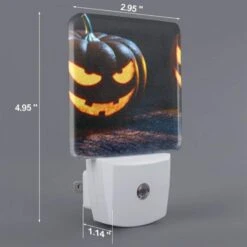 Night Light Set Of 2, Two Pumpkins With Scary Faces On Them. -Cute Night Light Shop 83511984d4330da61af82a5f13171bb4ccf54a6b