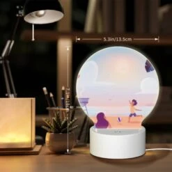 Round Acrylic Night Light, A Family Is Enjoying A Day At The Beach -Cute Night Light Shop 83ebb16ba7a8b7f172970a34296d81f5a028adbe