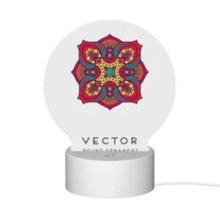 Round Acrylic Night Light, A Colorful Round Ornament With A Design On It. -Cute Night Light Shop 83ef6b6319e620be04671f7748574d299422d457