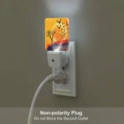 Night Light Set Of 2, A Poster Of Bats Flying Around A Tree With The Words "Trick Or Treat" Written On It. -Cute Night Light Shop 84008c02d9de28c85a9491794b186b81490acd82