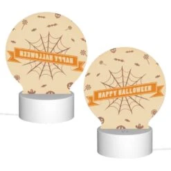 Round Acrylic Night Light, A Spooky Halloween Sign With A Spider Web And Bats. 3 Round Acrylic Night Light, A Spooky Halloween Sign With A Spider Web And Bats. -Cute Night Light Shop 841042de6da275bdc54a9f03e1d09a039a01af5c