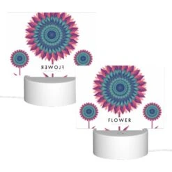 Rectangular Acrylic Night Light, A Colorful Flower With A Purple Background. -Cute Night Light Shop 84c094378e00146645025046d3403bc99c36786e