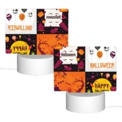 Rectangular Acrylic Night Light, A Collection Of Halloween Images With The Word Halloween In The Bottom Right Corner. -Cute Night Light Shop 850d88a14c666d16dfbaa7f8ea1f5c74fbc43ee5