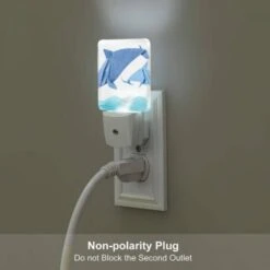 Night Light, Two Blue Paper Dolphins Swimming In The Ocean. 5 Night Light, Two Blue Paper Dolphins Swimming In The Ocean. -Cute Night Light Shop 866d2c51f94bb083da5493b009bb0232dd76f047
