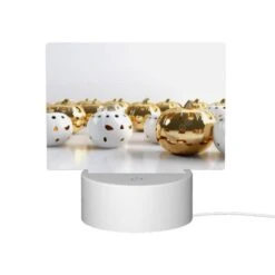 Rectangular Acrylic Night Light, A Collection Of Gold And White Pumpkins. -Cute Night Light Shop 8675158614220750f25c0977fc9cd281d04cfd03