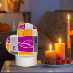 Love Acrylic Night Light, A Collection Of Halloween Images On A Pink Background. -Cute Night Light Shop 8710ea9bbe5c5a59a67736c175f42a42e253e28b