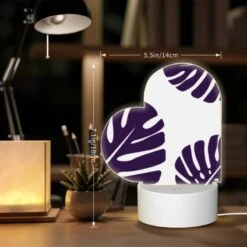 Love Acrylic Night Light, A Pattern Of Leaves On A White Background. -Cute Night Light Shop 87526260df4e52671805a12dd06e0111c58f9e04