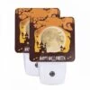 Night Light Set Of 2, A Spooky Halloween Scene With A Full Moon And Bats. 1 Night Light Set Of 2, A Spooky Halloween Scene With A Full Moon And Bats. -Cute Night Light Shop 87f8148b5bfa3661758d074d87bb8059f7e05182