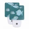 Night Light Set Of 2, A Colorful Fish With A Big Mouth Is Shown With Other Fish. -Cute Night Light Shop 898fc09566e0ac854cc3013a5178c68f4fed5cb4