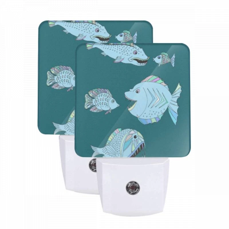 Night Light Set of 2, A colorful fish with a big mouth is shown with other fish. Night Light Set Of 2, A Colorful Fish With A Big Mouth Is Shown With Other Fish. -Cute Night Light Shop 898fc09566e0ac854cc3013a5178c68f4fed5cb4
