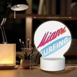 Round Acrylic Night Light, A Logo For Miami Surfing. -Cute Night Light Shop 8990d6fadc9d4ddc33bf1e78fc3223a9a879aaa8