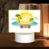 Rectangular Acrylic Night Light, A Cartoon Of A Sunny Beach With Palm Trees And A Sun. -Cute Night Light Shop 89b40f7464070e6ed85bf64485e98117e8b0cfe1