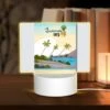 Rectangular Acrylic Night Light, A Colorful Poster Of A Tropical Island With A Pineapple On Top. -Cute Night Light Shop 8af72c4337e942933d1bf86f6703f7797df59319